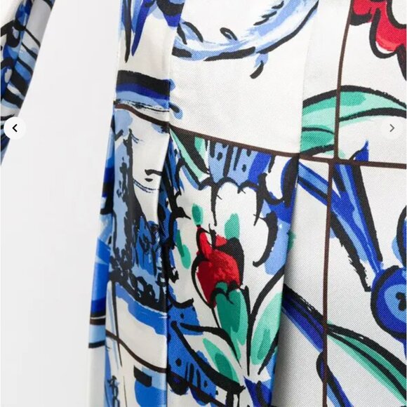 Tory Burch Floral Print Tie Neck Silk Dress - Picture 5 of 6